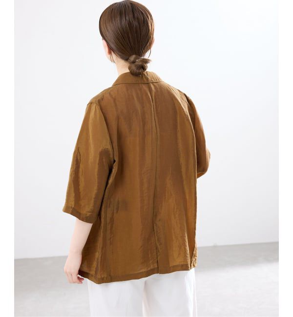 IENA「《接触冷感》ウォッシャブル シアーショートスリーブジャケット」|テーラードジャケット|