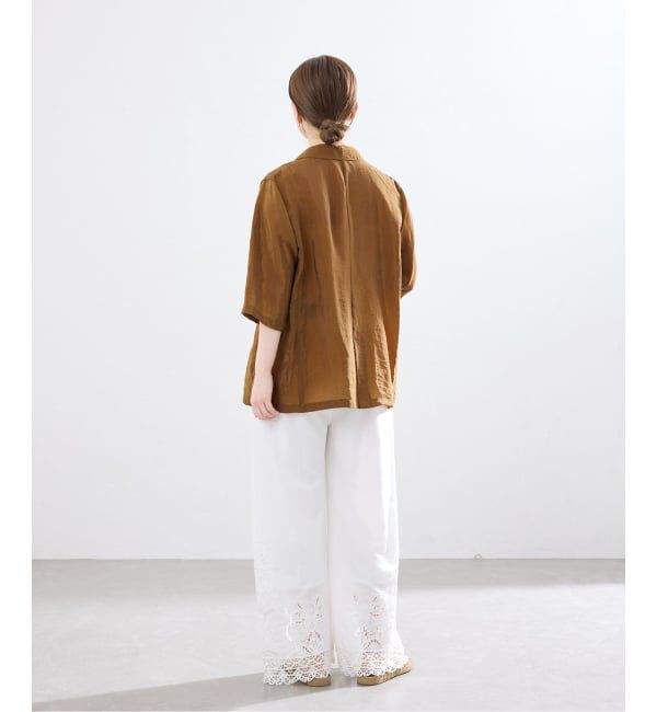 IENA「《接触冷感》ウォッシャブル シアーショートスリーブジャケット」|テーラードジャケット|