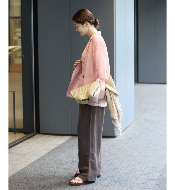 IENA「《接触冷感》ウォッシャブル シアーショートスリーブジャケット」|テーラードジャケット|