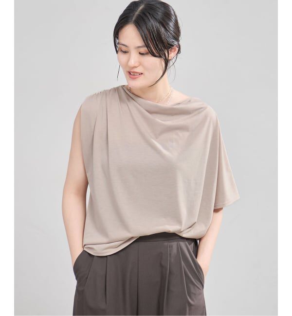 IENA「《接触冷感》アシメトリソフトプルオーバー」|Tシャツ・カットソー|