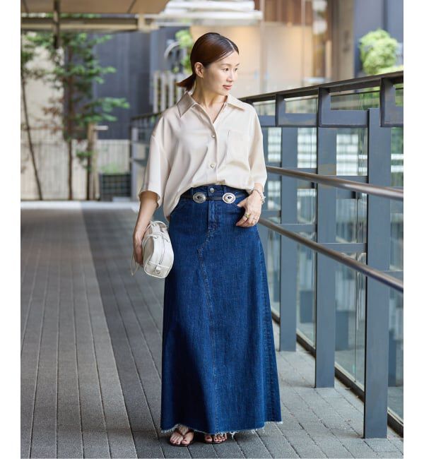 IENA「《接触冷感/UVカット》サテンポケット付きシャツ」|シャツ・ブラウス|