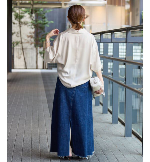 IENA「《接触冷感/UVカット》サテンポケット付きシャツ」|シャツ・ブラウス|