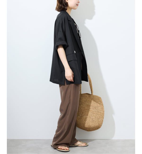 SLOBE IENA「《WEB限定/追加3》リネンレーヨンハーフスリーブジャケット」|その他|