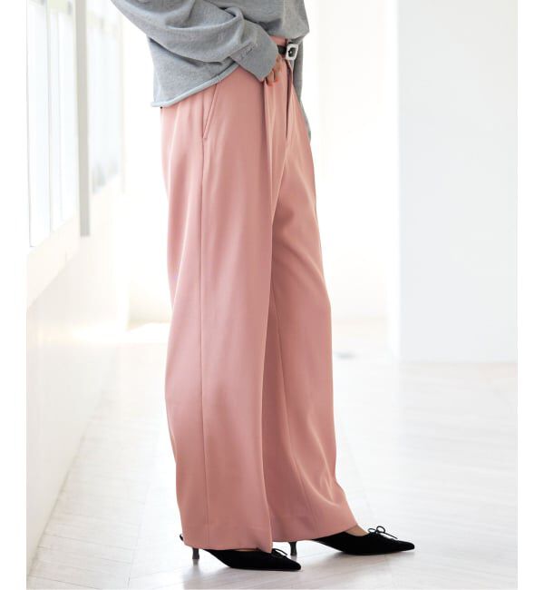 IENA「《予約》ストレッチツイルセミワイドパンツ」|スラックス|
