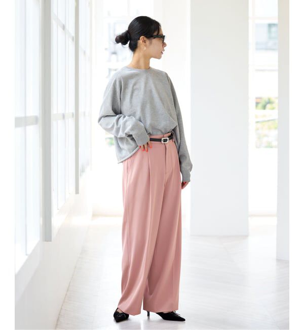 IENA「《予約》ストレッチツイルセミワイドパンツ」|スラックス|
