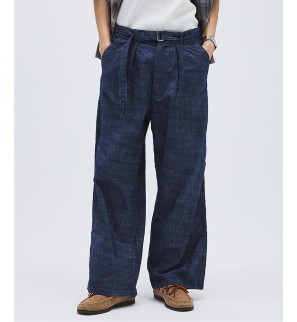 JOURNAL STANDARD「リネン ライク デニム ベルテッド パンツ」|カーゴ|