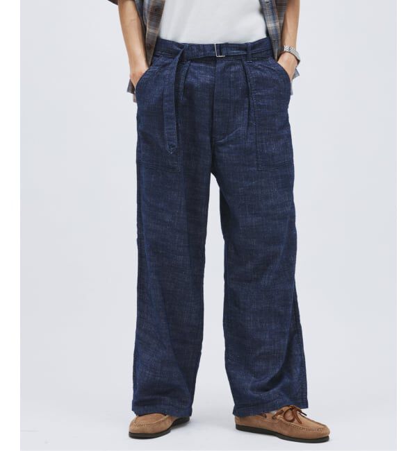 JOURNAL STANDARD「リネン ライク デニム ベルテッド パンツ」|カーゴ|