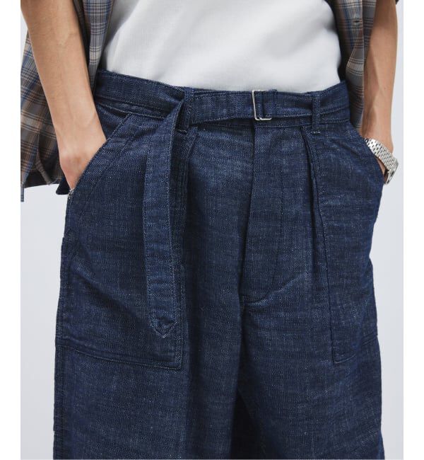 JOURNAL STANDARD「リネン ライク デニム ベルテッド パンツ」|カーゴ|