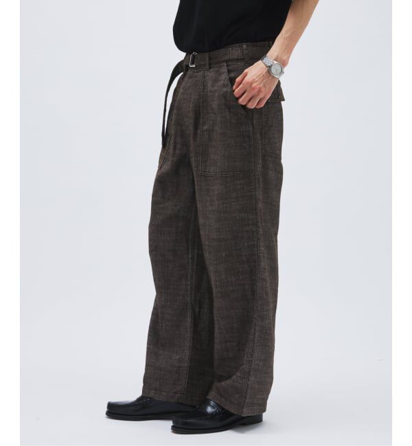 JOURNAL STANDARD「リネン ライク デニム ベルテッド パンツ」|カーゴ|