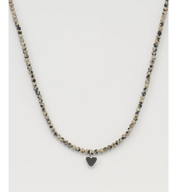 FRAMeWORK「PREEK/プリーク HOW RAW HEARTCHARM ROUND STONE NEC」|ネックレス|グレーA