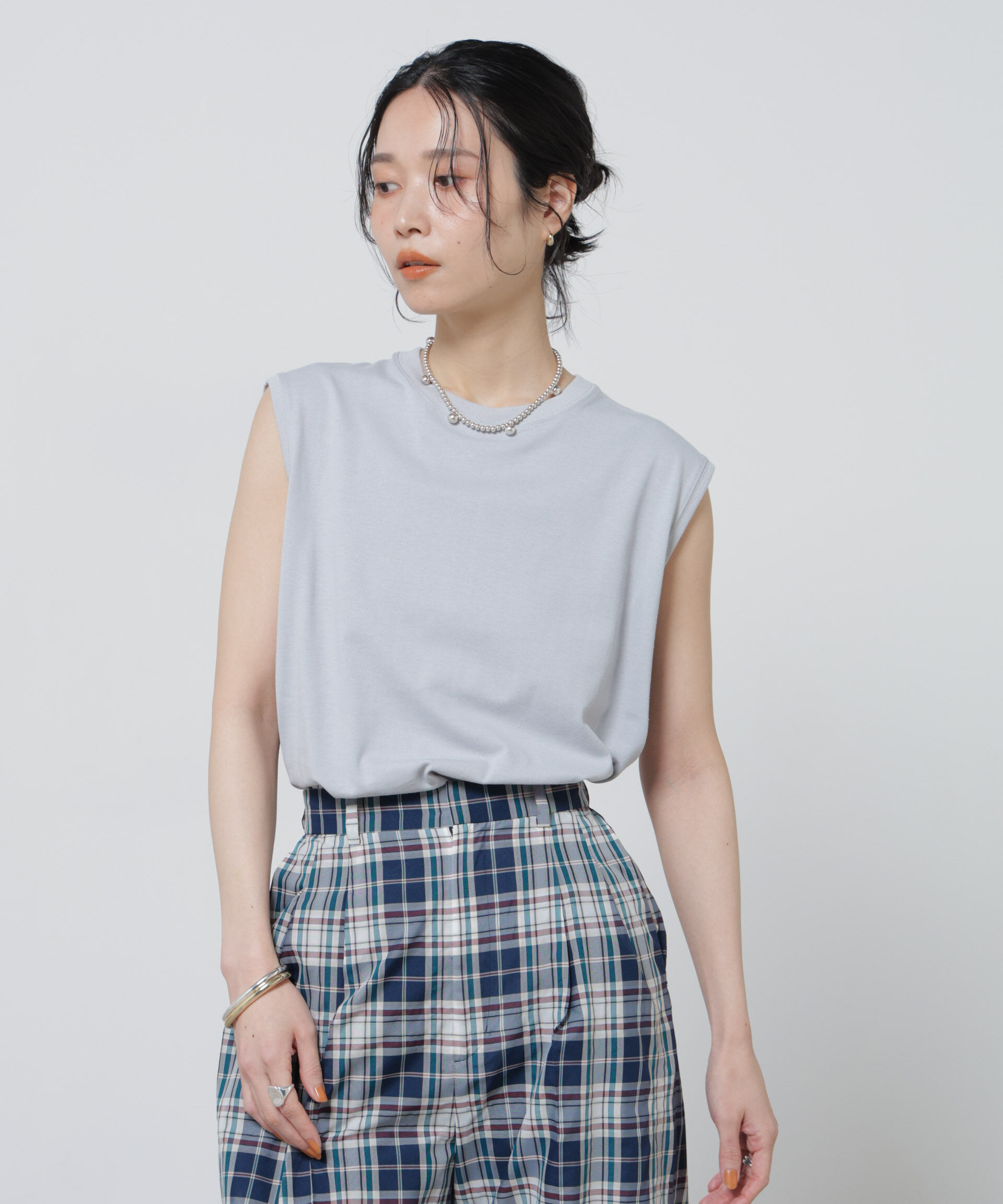 NANO universe「Anti Soaked(R) 汗染み防止カラフルノースリTシャツ」|Tシャツ・カットソー|