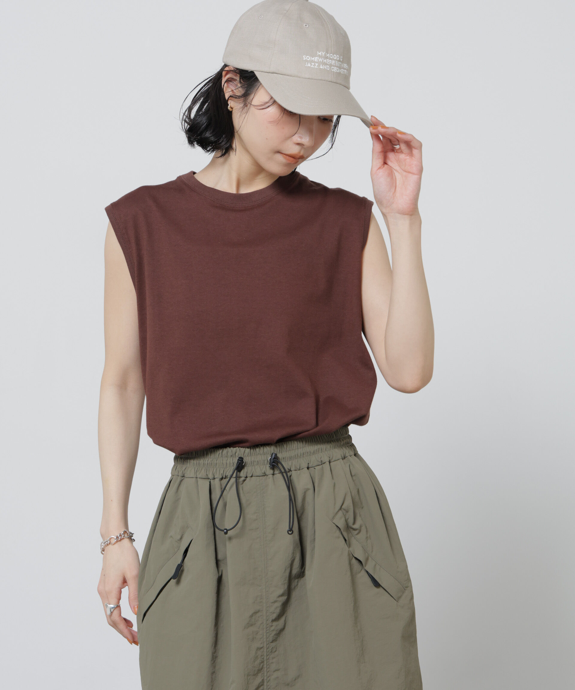 NANO universe「Anti Soaked(R) 汗染み防止カラフルノースリTシャツ」|Tシャツ・カットソー|