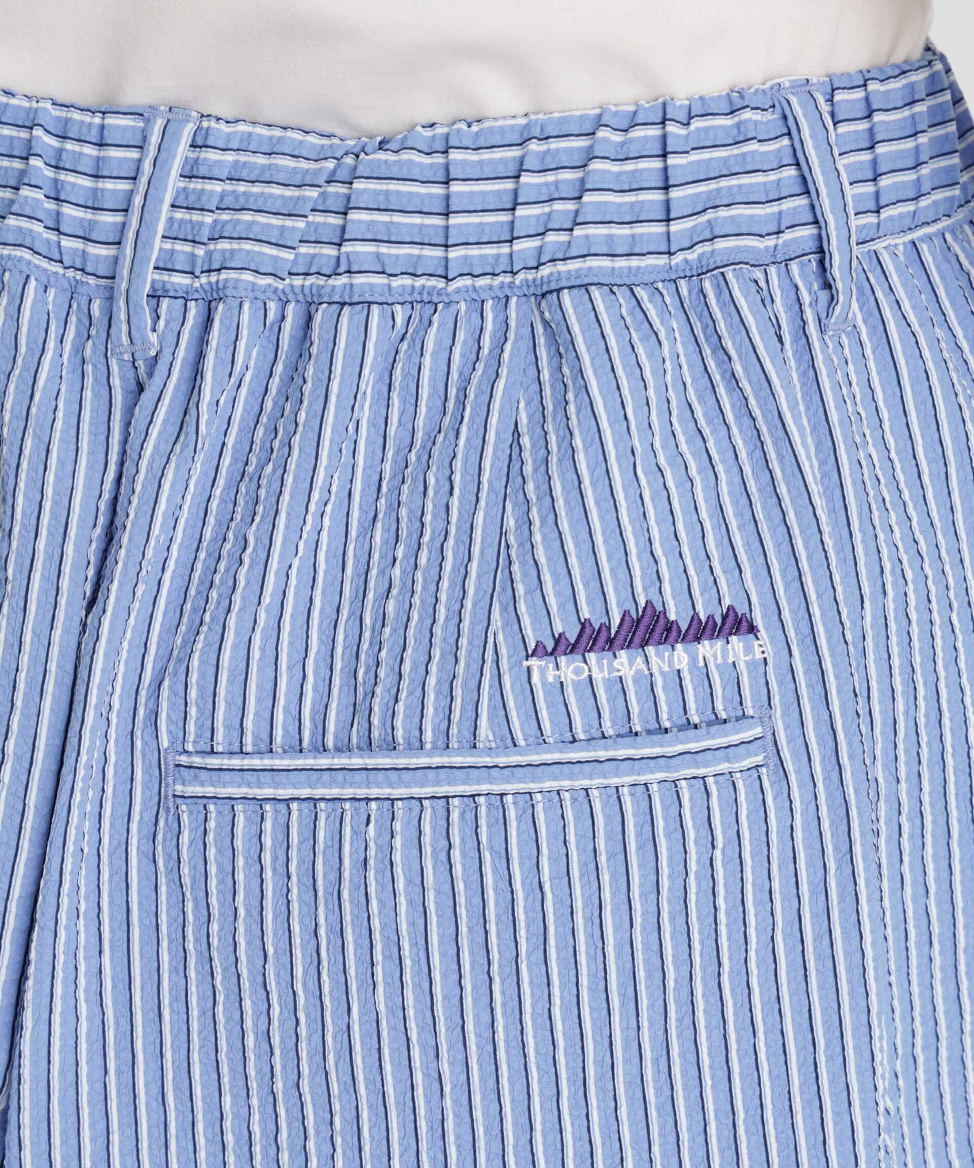 NANO universe「THOUSAND MILE/SEERSUCKER STRIPE WIDE PANTS(セットアップ可)」|チノ|