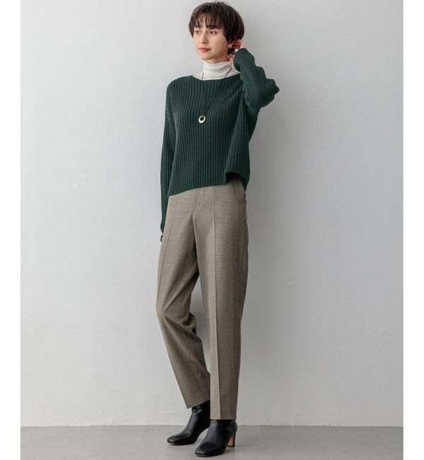 23区「【洗える】ドライ2WAYストレッチ チェック テーパードパンツ」|その他|