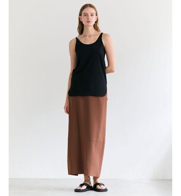 BEIGE,「【人気シリーズ】BROIS / コットンシャツテールタンクトップ」|Tシャツ・カットソー|