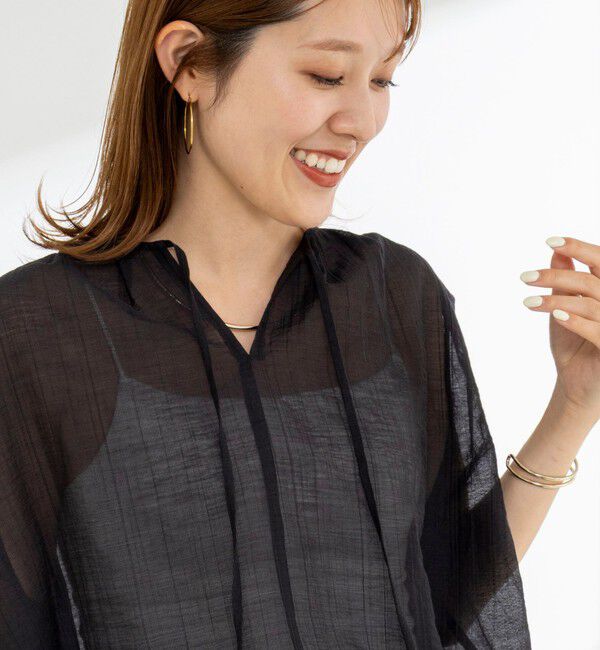NOLLEY'S「【WEB限定】ウォッシャブルライトカールマイヤーノースリーブオーバーブラウス」|シャツ・ブラウス|