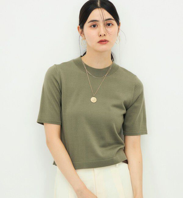 NOLLEY'S sophi「《抗ピンリング/アンサンブル対応/手洗い可能》ウール100ハイネック5分袖プルオーバー」|ニット・セーター|