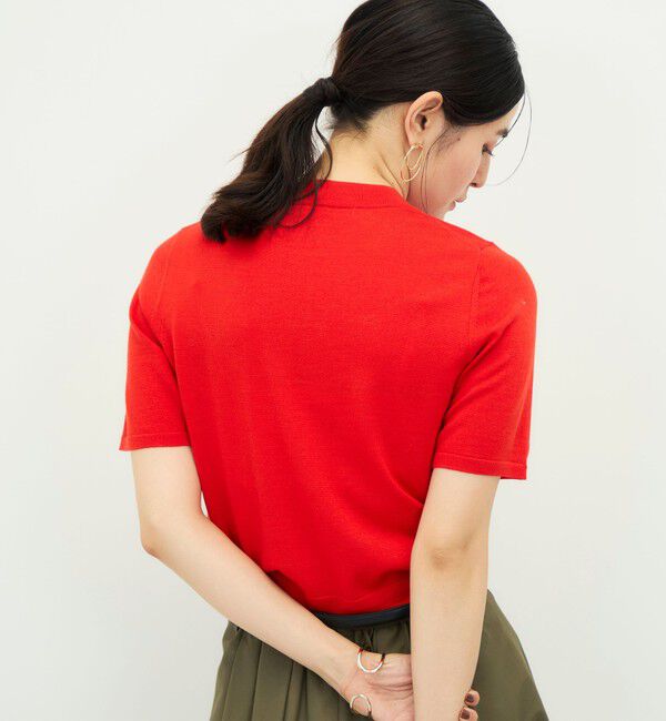 NOLLEY'S sophi「《抗ピンリング/アンサンブル対応/手洗い可能》ウール100ハイネック5分袖プルオーバー」|ニット・セーター|