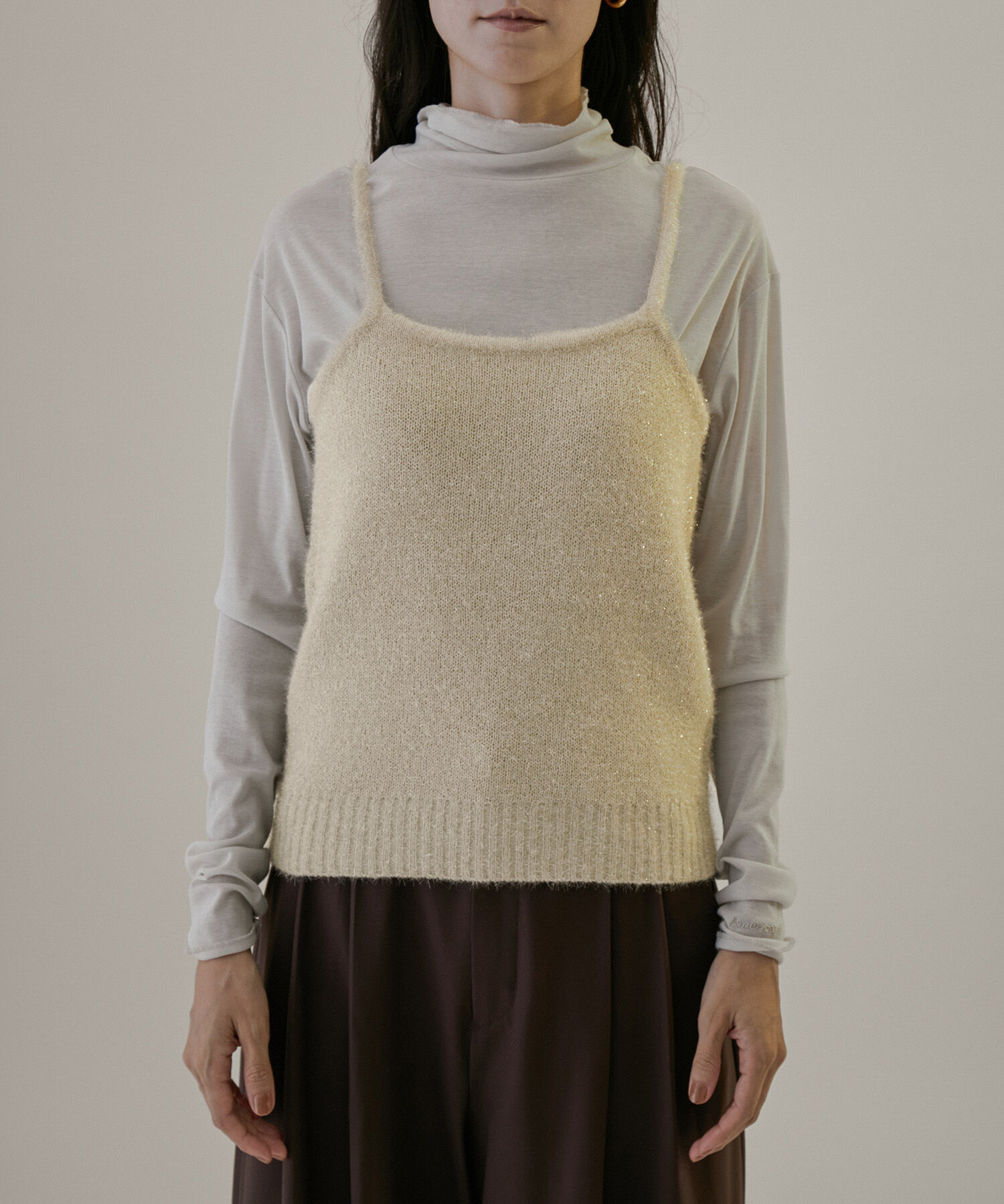 SALON adam et rope'「【WEB限定】ラメニットキャミソール【セットアップ対応】」|キャミソール|
