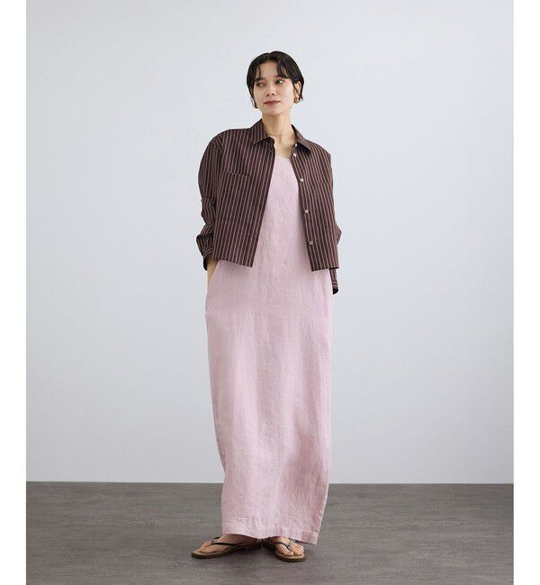 SALON adam et rope'「リネンドロストノースリーブワンピース / GENTLE LINEN」|ワンピース|