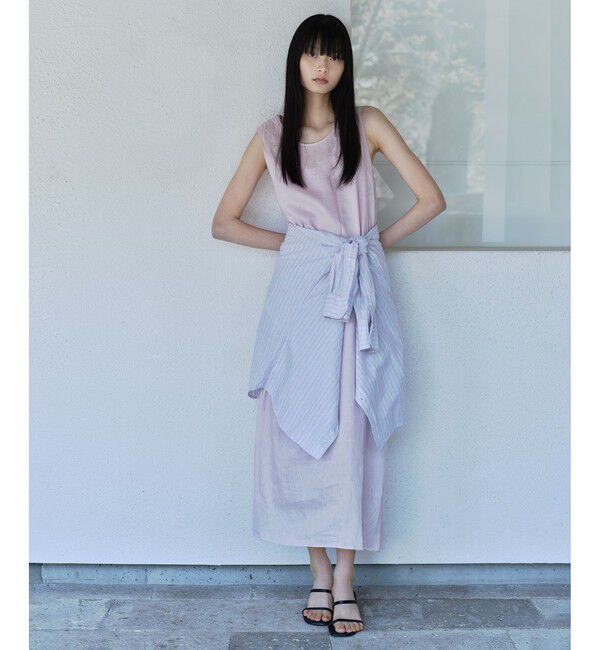 SALON adam et rope'「リネンドロストノースリーブワンピース / GENTLE LINEN」|ワンピース|