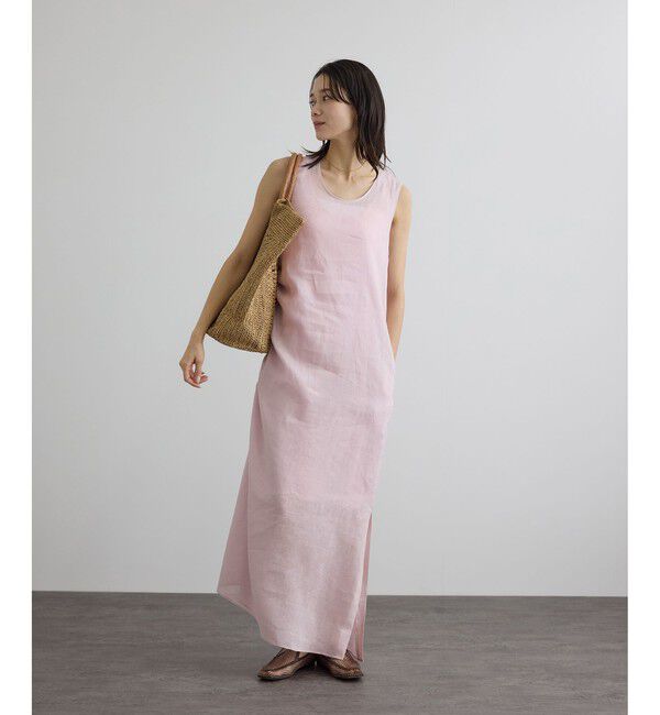 SALON adam et rope'「リネンドロストノースリーブワンピース / GENTLE LINEN」|ワンピース|