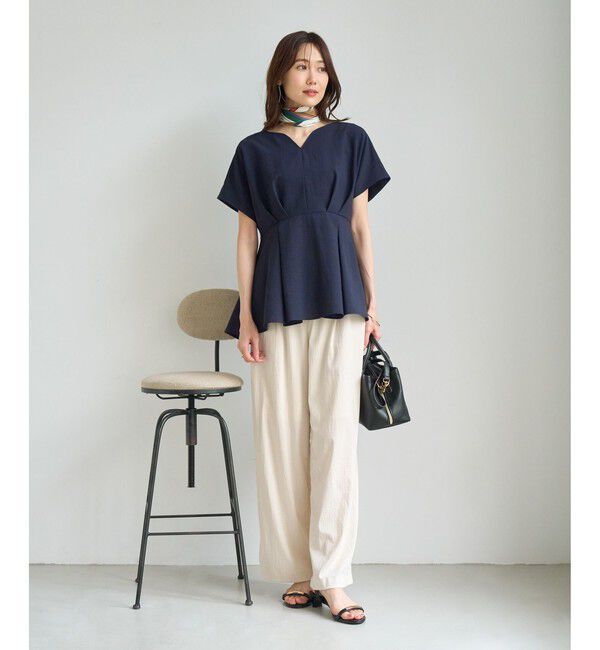 Rope&rsquo;Picnic「【ベストヒット】ハートネックペプラムブラウス/接触冷感」|シャツ・ブラウス|
