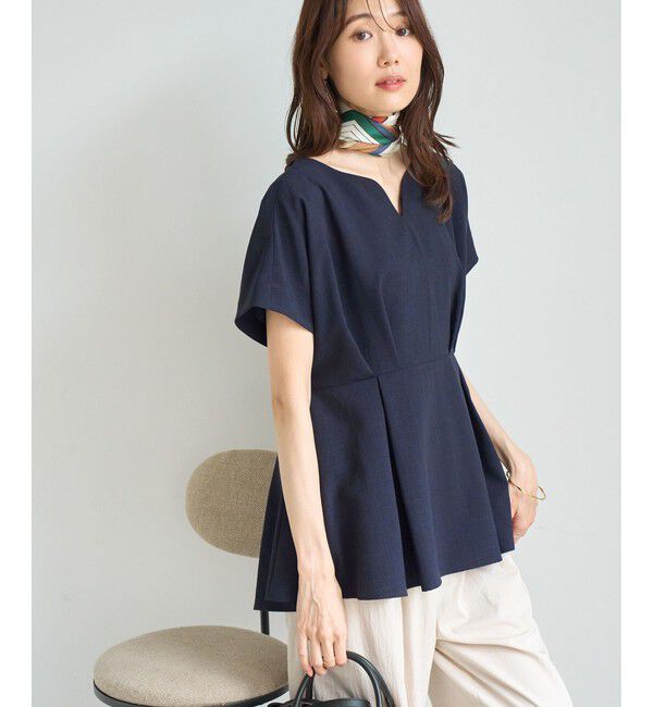 Rope&rsquo;Picnic「【ベストヒット】ハートネックペプラムブラウス/接触冷感」|シャツ・ブラウス|