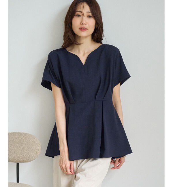 Rope&rsquo;Picnic「【ベストヒット】ハートネックペプラムブラウス/接触冷感」|シャツ・ブラウス|