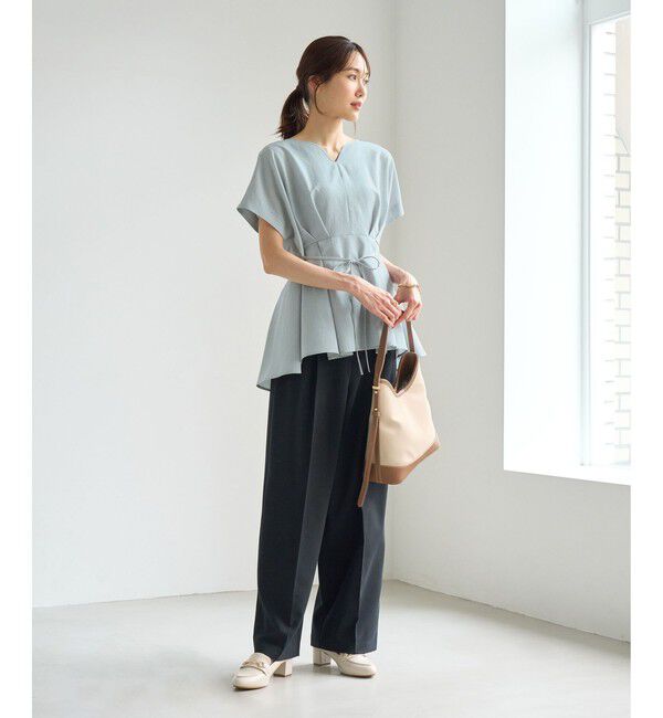 Rope&rsquo;Picnic「【ベストヒット】ハートネックペプラムブラウス/接触冷感」|シャツ・ブラウス|