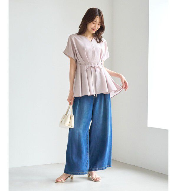 Rope&rsquo;Picnic「【ベストヒット】ハートネックペプラムブラウス/接触冷感」|シャツ・ブラウス|