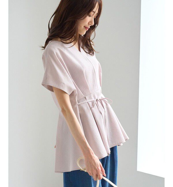 Rope&rsquo;Picnic「【ベストヒット】ハートネックペプラムブラウス/接触冷感」|シャツ・ブラウス|