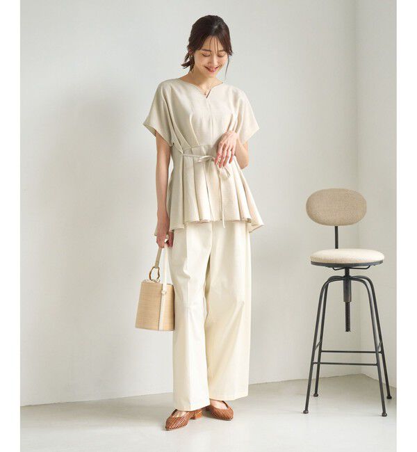 Rope&rsquo;Picnic「【ベストヒット】ハートネックペプラムブラウス/接触冷感」|シャツ・ブラウス|