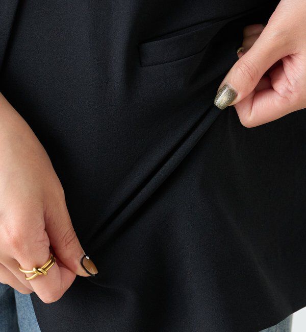  「【人気シリーズ／リニューアルして登場！】ジャージノーカラーダブルジャケット」|スーツ|
