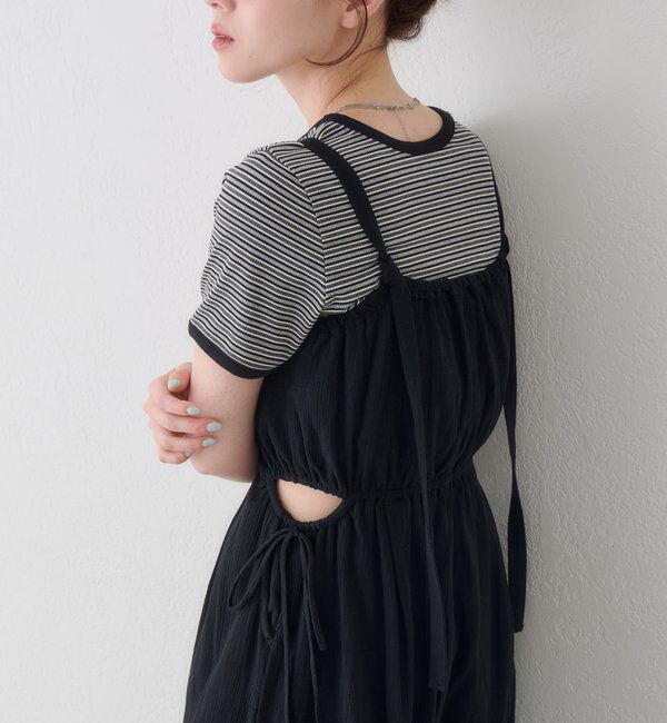  「ボーダー刺繍TEE」|Tシャツ・カットソー|