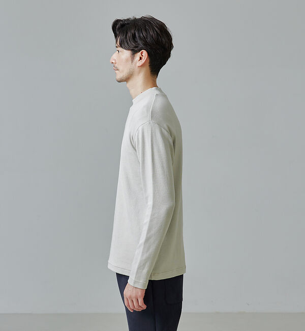 ABAHOUSE「【モックネック】ハリヌキ ストレッチ 長袖 Ｔシャツ」|Tシャツ・カットソー|