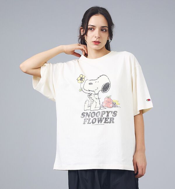 ABAHOUSE「【FRUIT OF THE LOOM / フルーツオブザルーム】スヌーピー ピー」|Tシャツ・カットソー|アイボリー