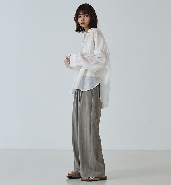 abahouse mavie「ストライプ シアーシャツ」|シャツ・ブラウス|