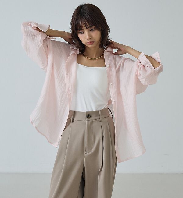 abahouse mavie「ストライプ シアーシャツ」|シャツ・ブラウス|
