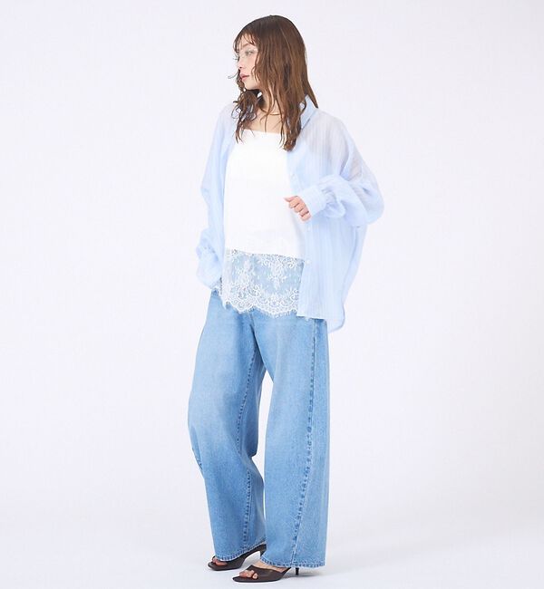 abahouse mavie「ストライプ シアーシャツ」|シャツ・ブラウス|