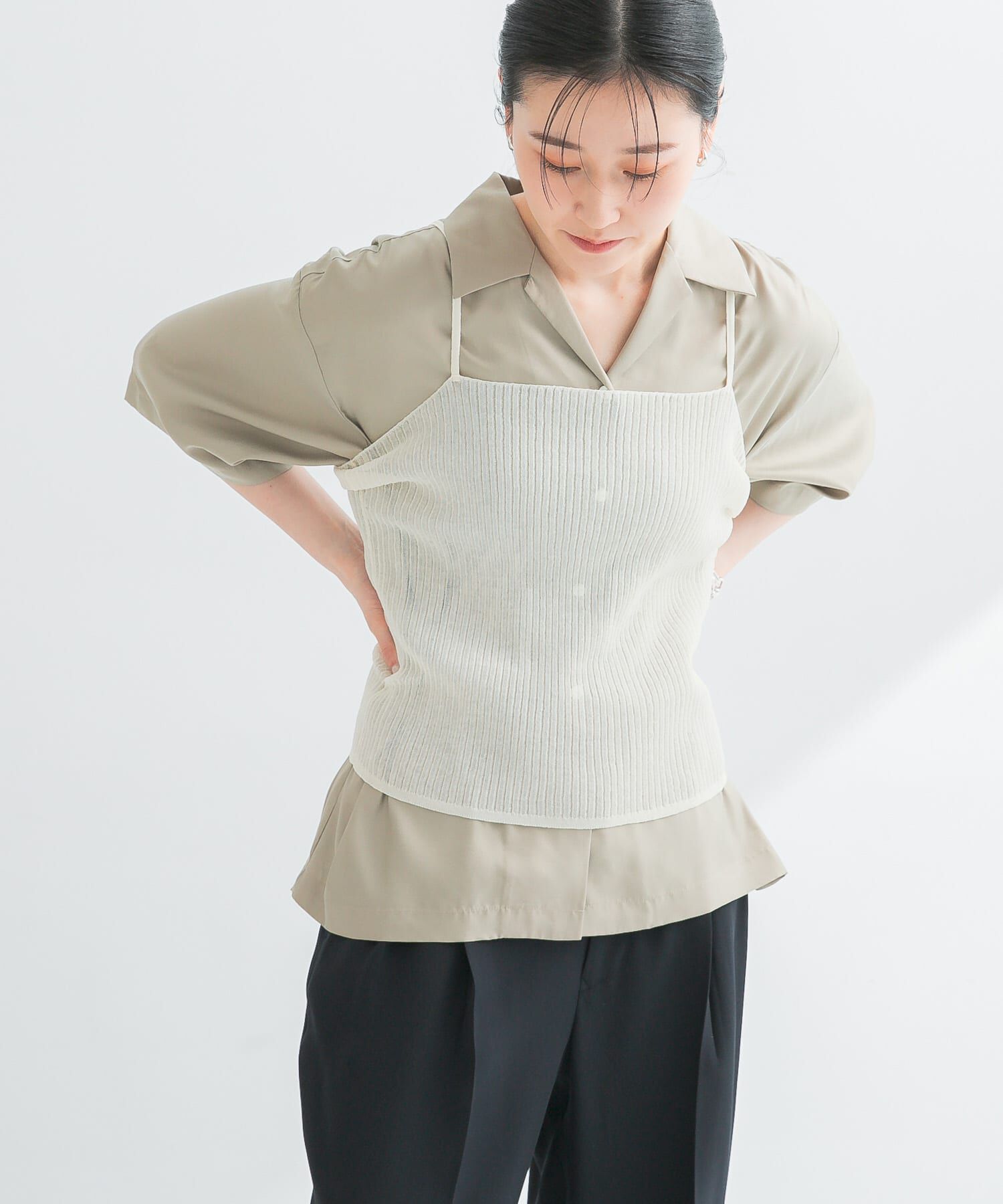 URBAN RESEARCH「ラミー混リブシアーキャミソール」|キャミソール|