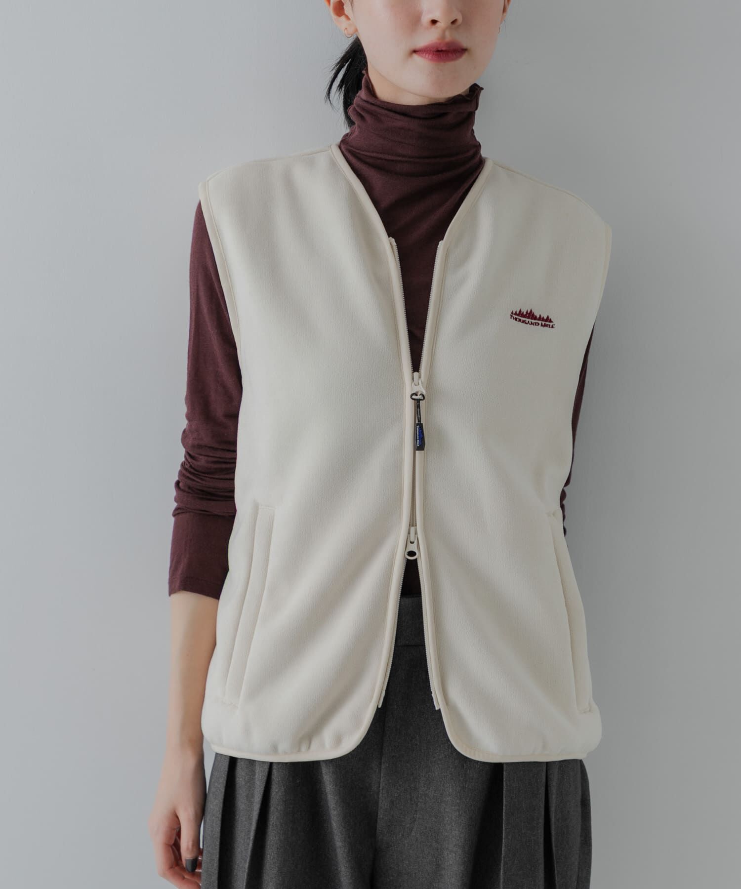URBAN RESEARCH「『別注』THOUSAND MILE&times;URBAN RESEARCH　KNIT FREECE ZIP VEST」|ベスト・ジレ|