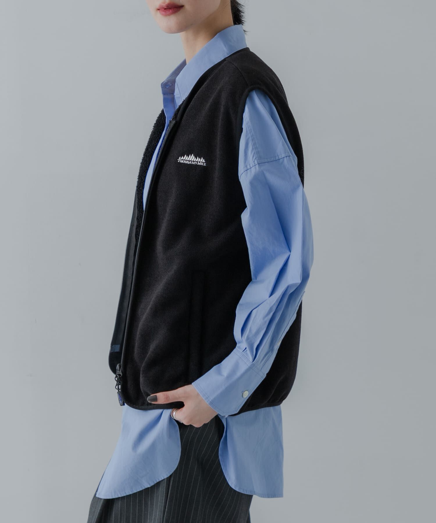 URBAN RESEARCH「『別注』THOUSAND MILE&times;URBAN RESEARCH　KNIT FREECE ZIP VEST」|ベスト・ジレ|