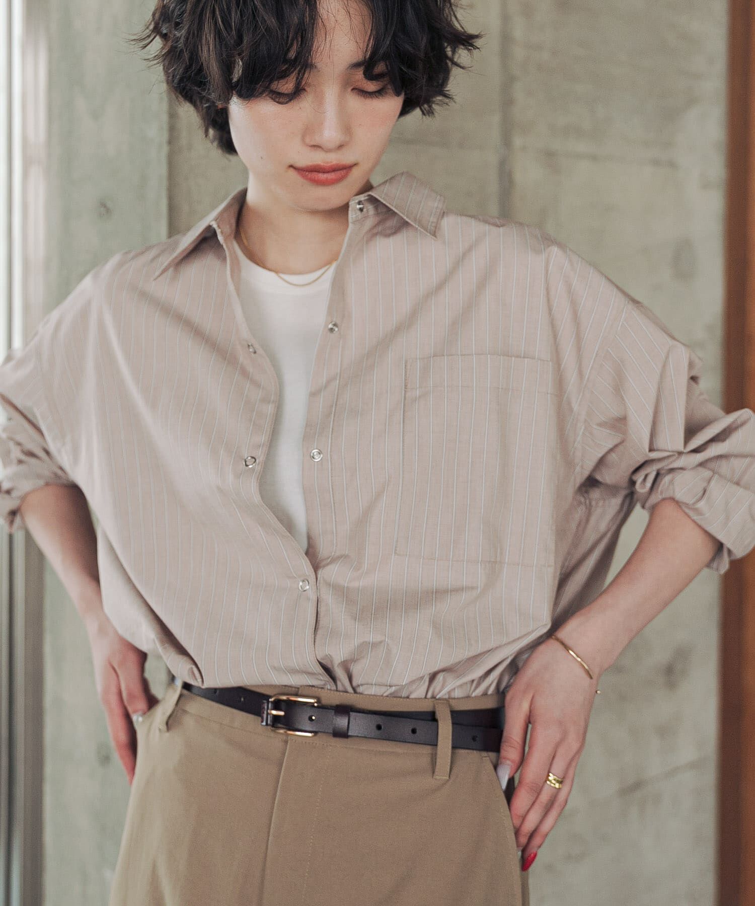 URBAN RESEARCH DOORS「『速乾/イージーケア/UVカット』『UR TECH』Aircareリングドットシャツ」|シャツ・ブラウス|
