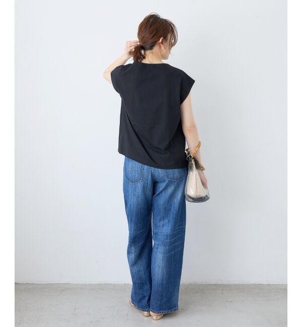  「パールネックフレンチスリーブカットソー」|Tシャツ・カットソー|