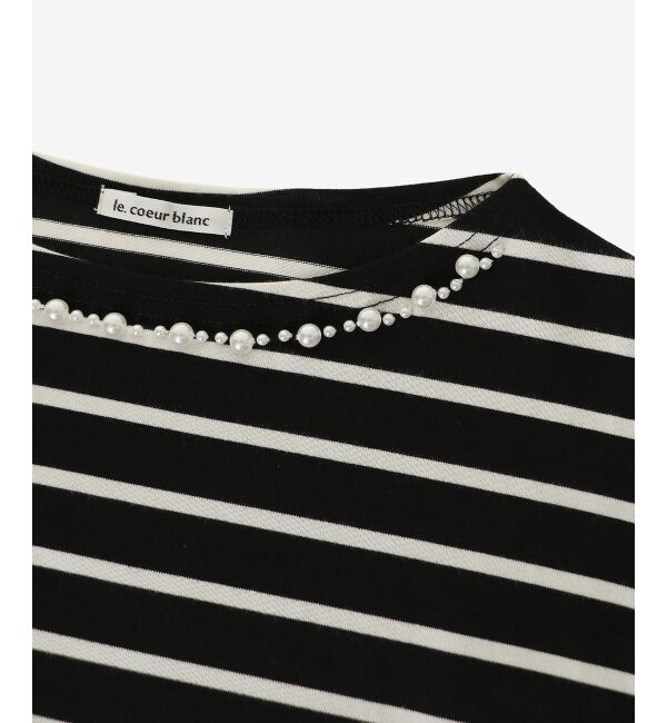  「パールネックフレンチスリーブカットソー」|Tシャツ・カットソー|