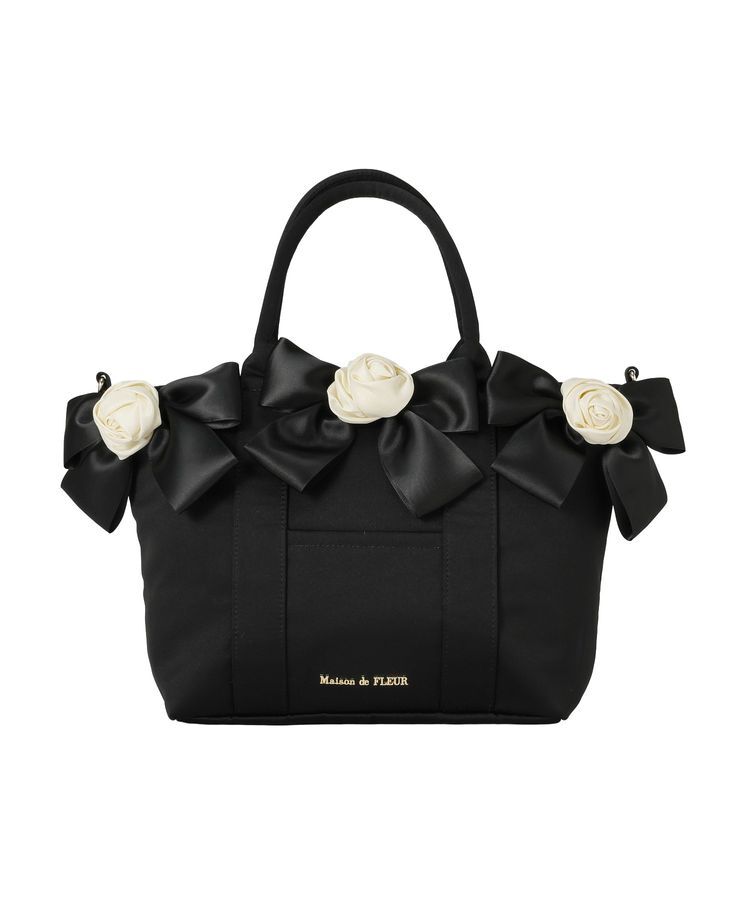 Maison de FLEUR「【WEB限定カラーあり】ローズボリュームリボン2Wayトート」|トートバッグ|