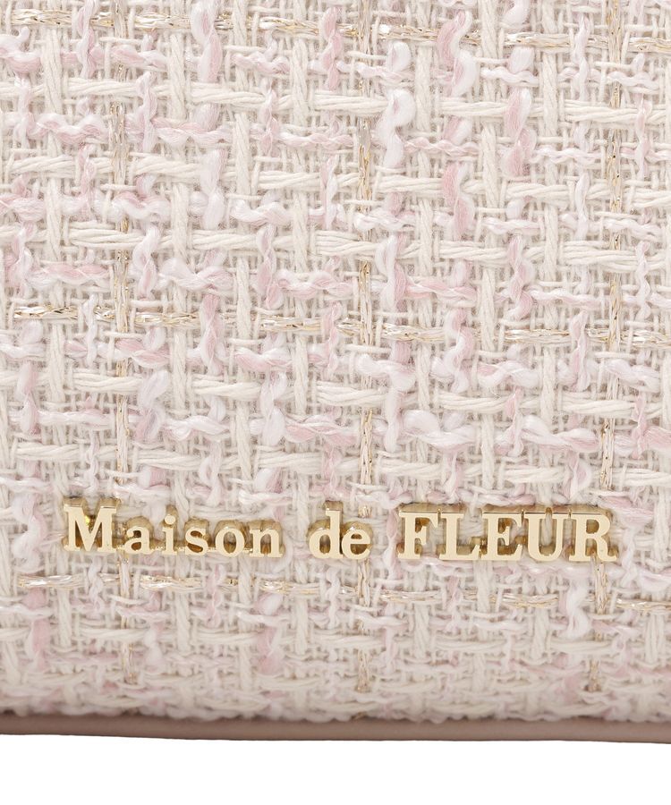 Maison de FLEUR「【2Way】スカーフ付きツイードスクエアトート」|ハンドバッグ|
