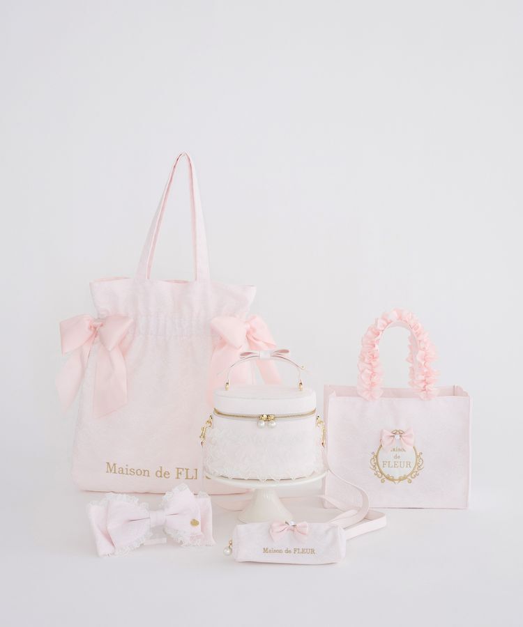 Maison de FLEUR「リボンフレームフリルハンドルトートバッグ」|トートバッグ|