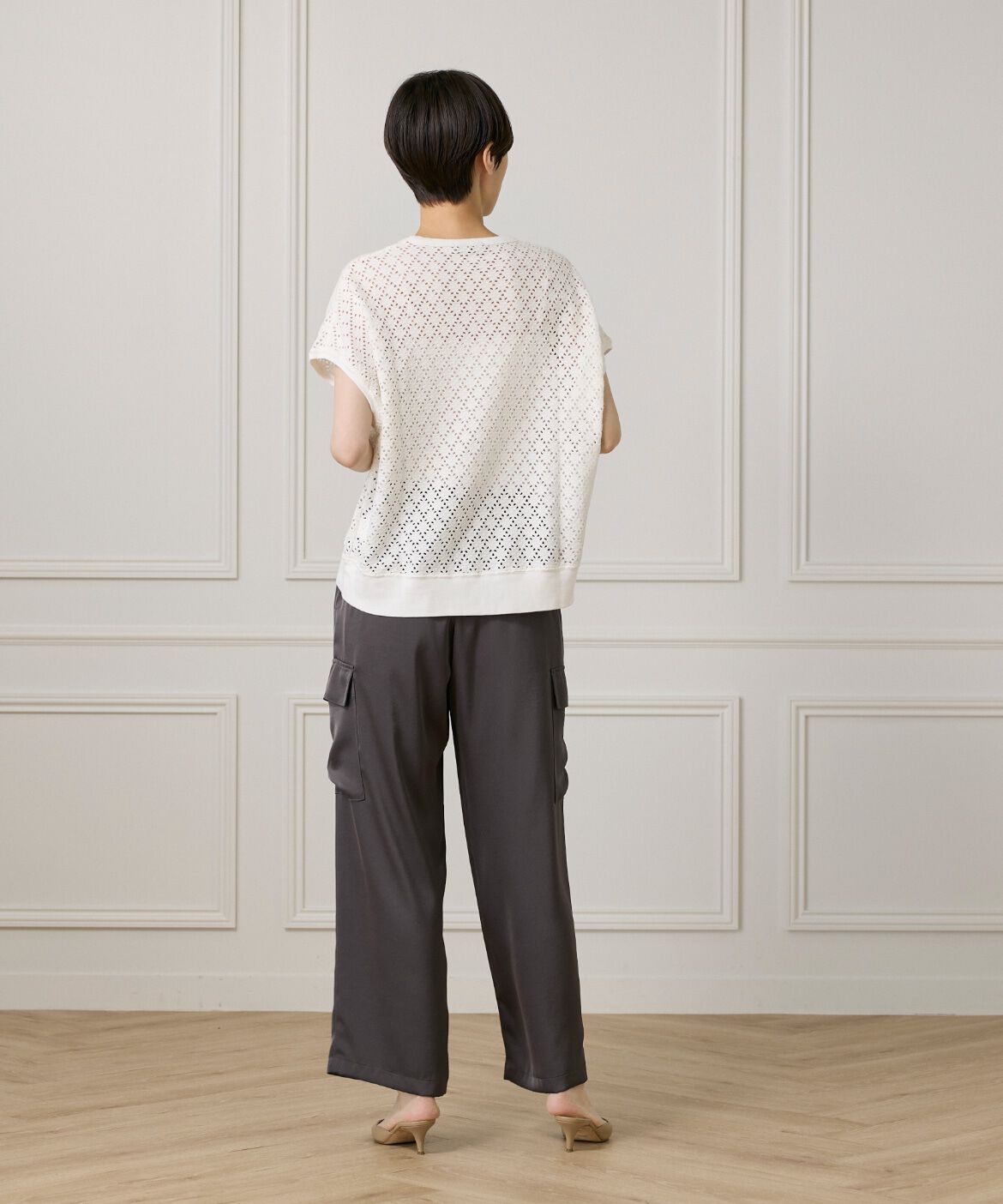 7-IDconcept.「《大きいサイズ》アイレット天竺カットプルオーバー」|Tシャツ・カットソー|